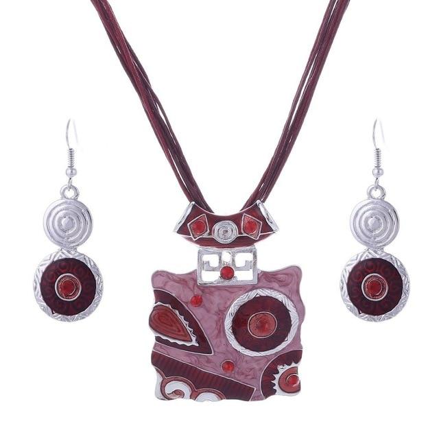 Conjunto de Colar e Brincos ZOSHI Africano